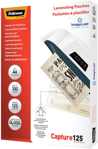 Lamineerhoes Fellowes A4 2x125micron glans 100 stuks