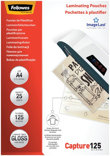 Lamineerhoes Fellowes A4 2x125micron glans 25 stuks