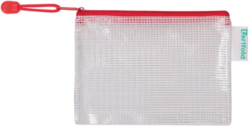 Opbergtas Zipper met rits 160x110mm PVC rood