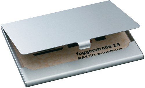 Visitekaarthouder Sigel VZ135 voor 15 kaarten 91x58mm graveerbaar aluminium mat zilver